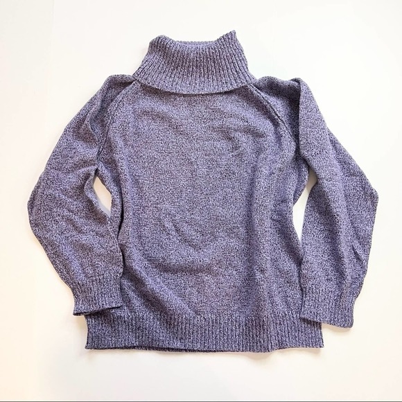 Karen Scott Petites purple marled knit turtleneck sweater Size PXL 100% cotton - Picture 5 of 5
